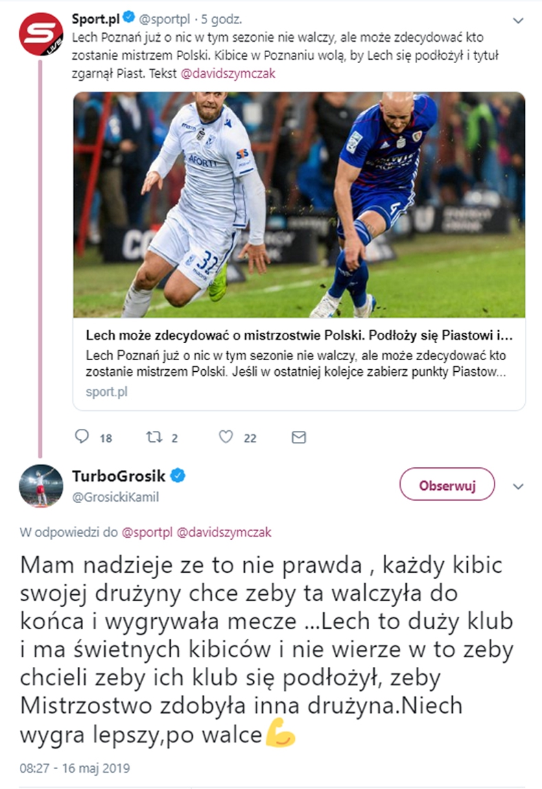 Grosicki NIE WIERZY, że kibice Lecha Poznań chcą, żeby ich klub się podłożył! :D